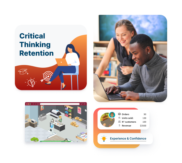 Startup Wars business simulation features and skill-building tools